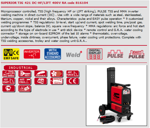 advanced TIG welding equipment for clean and spatter free results