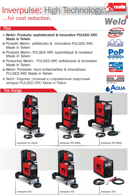 MIG MAG welding machine with inverter technology for industrial use